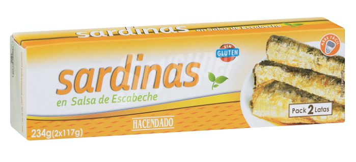 Verduras asadas con sardinas en escabeche.